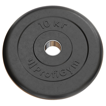 Тренировочный блин Profigym 10 кг 26 мм черный